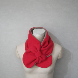 雙面緞帶圍巾 ☆ 粉紅色 x 米色 女士尺寸 第1張的照片