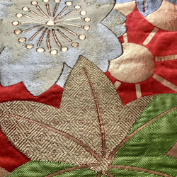 帯のタペストリー　輝く菊と鶴　2　正月飾り　　SDGｓ　サスティナブル 6枚目の画像