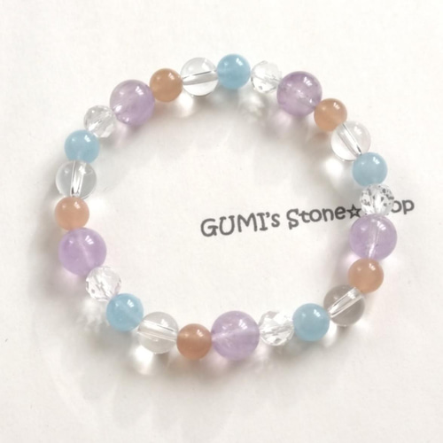 アクアマリン＆アメジストブレス ジュエル・ブレス「宇宙タイミング」アメジスト・エレスチャル