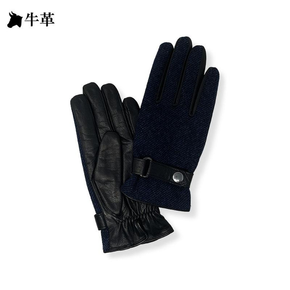メンズ 日本製 国産 高級感 革 本革 手ぶくろ 手袋 グローブ 防寒 温かい 暖かい 12732NA 1枚目の画像