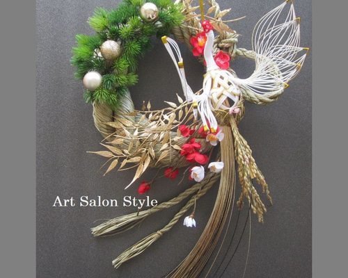 お正月飾り　初鶴松竹梅のしめ飾り　LLサイズ ee1f4f2a6d0ada559eb97aedfb7810