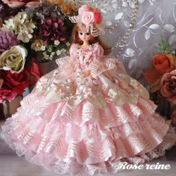 sold シンデレラ 花の妖精ロマンスシルエット スウィートピンクが華やぐボリュームフリルドールドレス 9枚目の画像