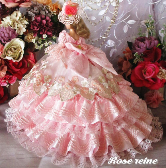 sold シンデレラ 花の妖精ロマンスシルエット スウィートピンクが華やぐボリュームフリルドールドレス 4枚目の画像