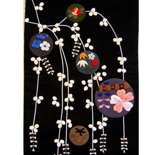キット】花尽くしのタペストリー【押し絵】【古布】 キット 和