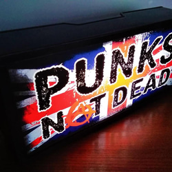 イギリス UK パンクロック PUNKS NOT DEAD サイン 看板 置物 雑貨 LED2wayライトBOX 3枚目の画像