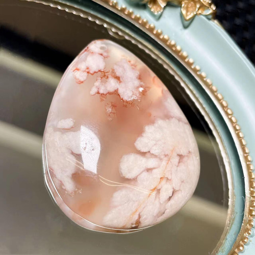 桜瑪瑙 ハート型パーツ 桜メノウ 穴あき 天然石 2 天然石 cometstone