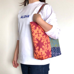 トートバッグ  〜　ハワイファッションブランドNOANOA のパッチバッグからのリメイク品S 5枚目の画像