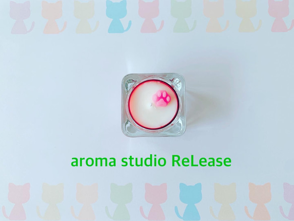 ６つの香りが楽しめる　アロマソイキャンドル　ねこちゃんモチーフ　ティーライトアソート　6個入り〈キャンドルホルダー付き〉 4枚目の画像