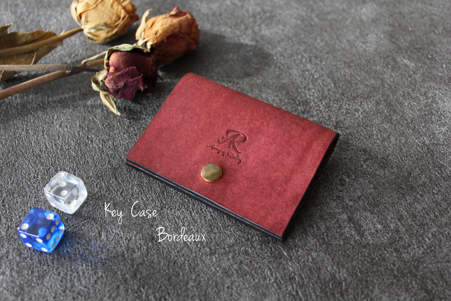 【プエブロ】薄いキーケース【ボルドー】自転車通勤・通学にオススメ！