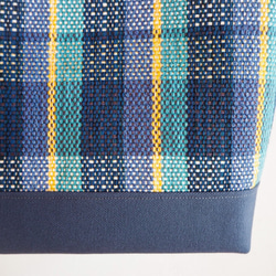【Creema Limited 新年福袋】保暖格紋手織布托特包一套（藍色） 第5張的照片