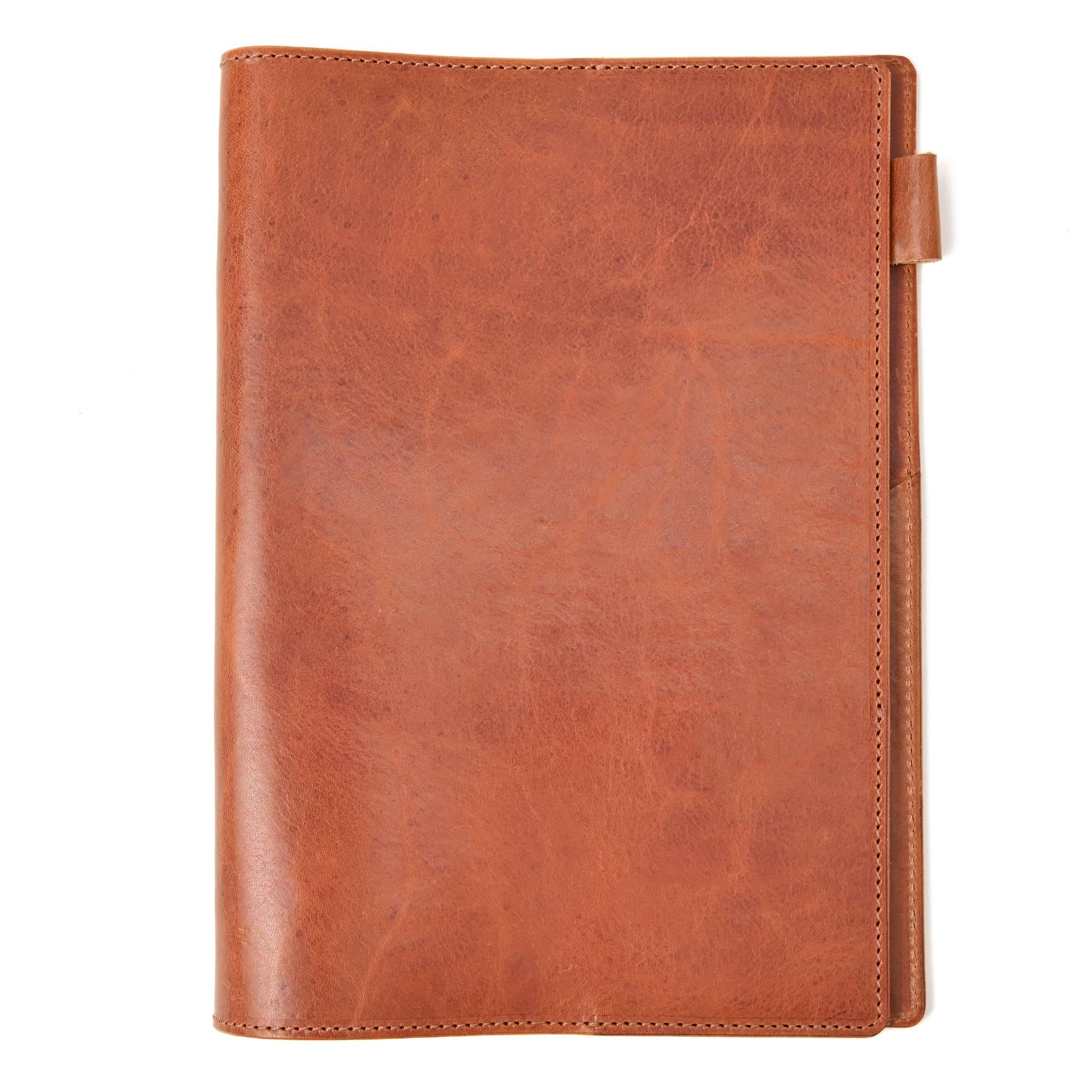 【名入れ 刻印無料】ヌメ革 B5ノートカバー ブラウン 最高級イタリアンレザー