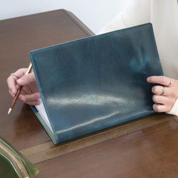【名入れ 刻印無料】ヌメ革 B5ノートカバー ブラウン 最高級イタリアンレザー 9枚目の画像