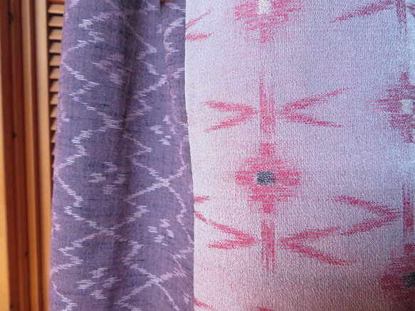 紫系　ウールの着物をパッチしたギャザースカート　着物リメイク　訳あり価格 8枚目の画像