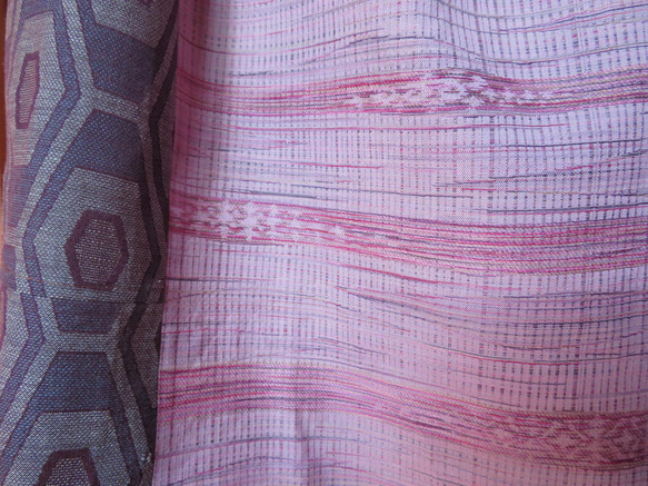 紫系　ウールの着物をパッチしたギャザースカート　着物リメイク　訳あり価格 6枚目の画像