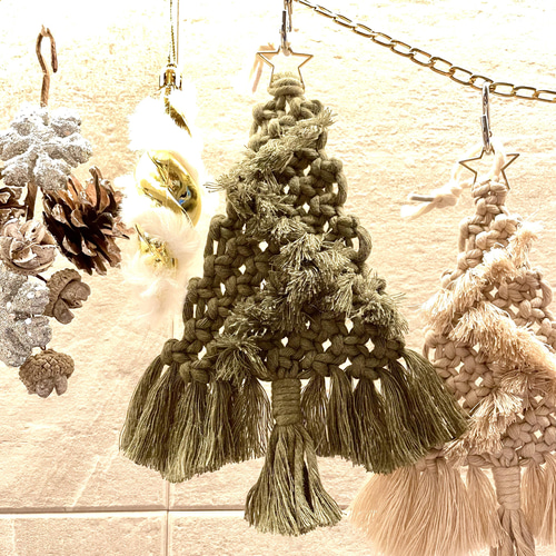 ★Xmas tree マクラメタペストリー ミニ★ ☆Xmas tree マクラメタペストリー ミニ☆