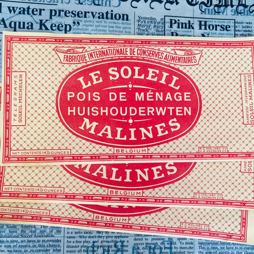 アメリカ ヴィンテージ 1930年代 エンドウ豆ラベル3枚セット ** その他