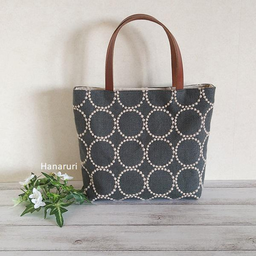 ミナペルホネン タンバリン トートバッグ グリーン×ベージュ トート  