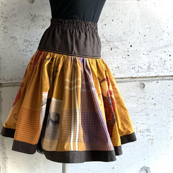 XS~S size　深紅の牡丹の壺・布団皮スカート 1枚目の画像