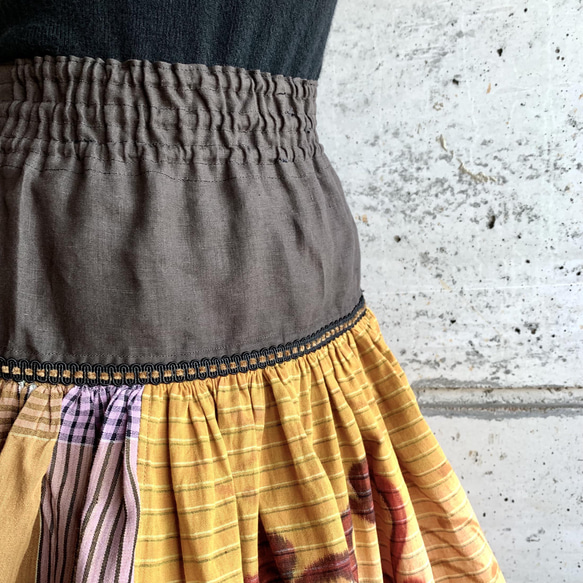 XS~S size　深紅の牡丹の壺・布団皮スカート 9枚目の画像