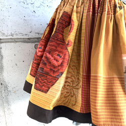 XS~S size　深紅の牡丹の壺・布団皮スカート 3枚目の画像