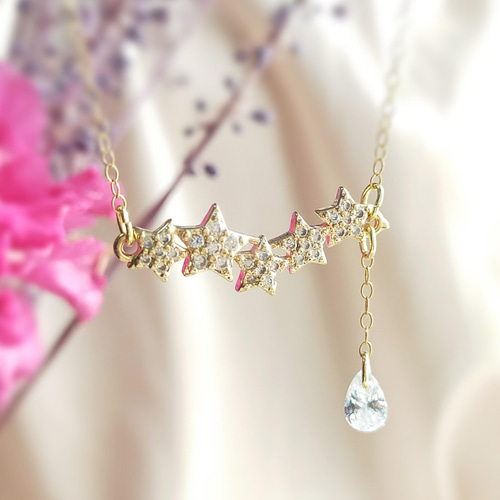 星屑降る夜〜【k14gf ネックレス】雪の結晶 クリスマス 誕生日