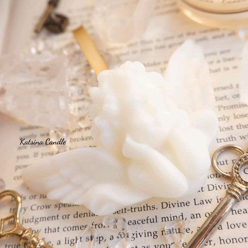 名入れタグ】選べる精油＆香り / 天然石 / 天使のアロマワックスサシェ