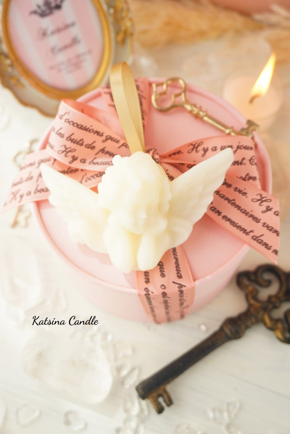 名入れタグ】選べる精油＆香り / 天然石 / 天使のアロマワックスサシェ