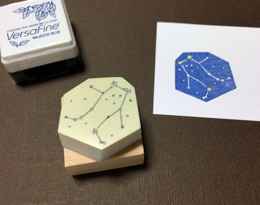 消しゴムはんこNo.252 thank you 星空セット