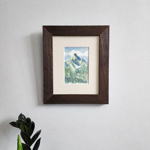 【正規品】 水彩画】「春の路 アトリエZenkichi 絵画 北海道（利尻山） 28」 絵画