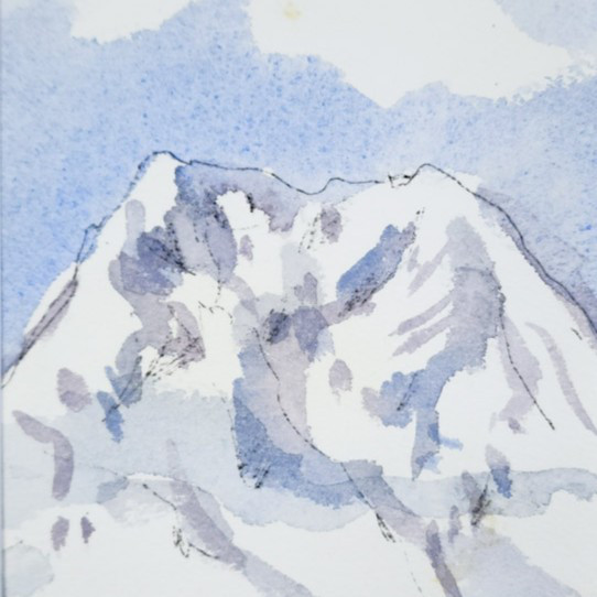 【水彩画】『 冬の路 56 』　新潟（妙高山） 24,850円