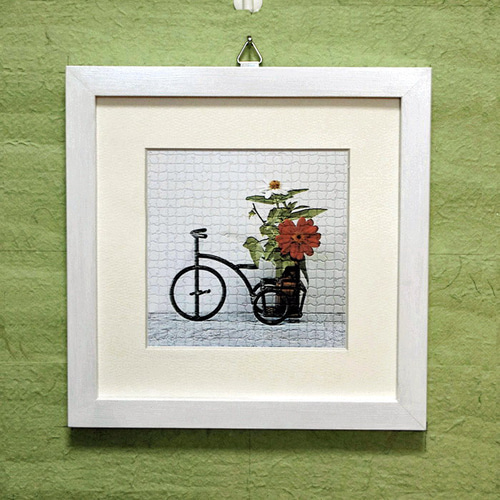 正方形(220×220)mmマット(2種)付きフォトフレーム（白） フォト