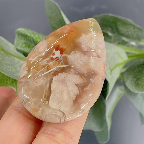 桜瑪瑙 ハート型パーツ 桜メノウ 穴あき 天然石 4 天然石 cometstone