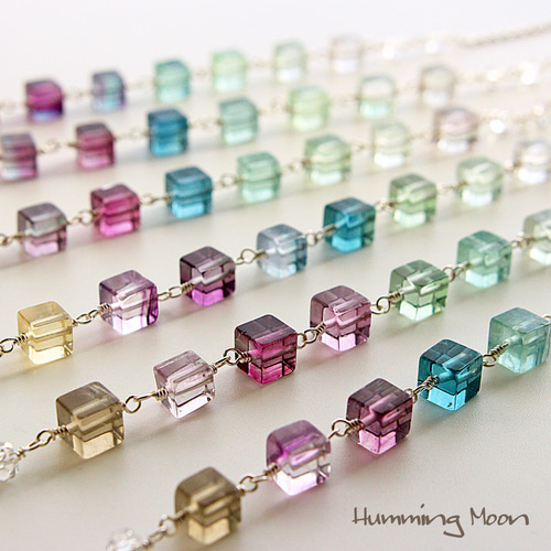 フローライトのレインボーグラデーションブレスレット №1