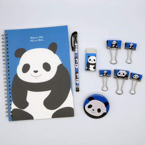 全額寄付・送料無料】福袋：お楽しみ文具セット／パンダ ノート 文京