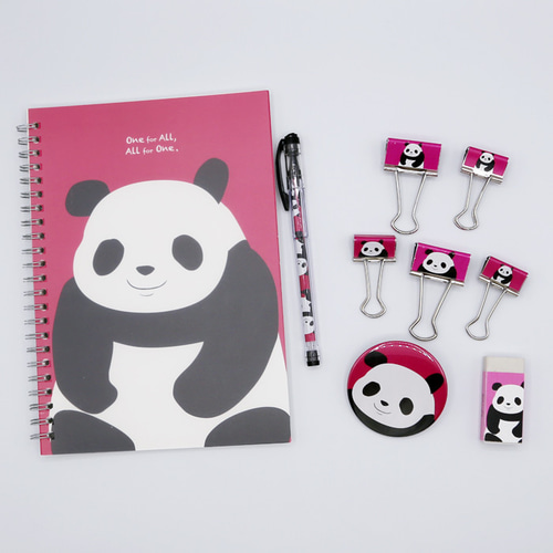 全額寄付・送料無料】福袋：お楽しみ文具セット／パンダ ノート 文京