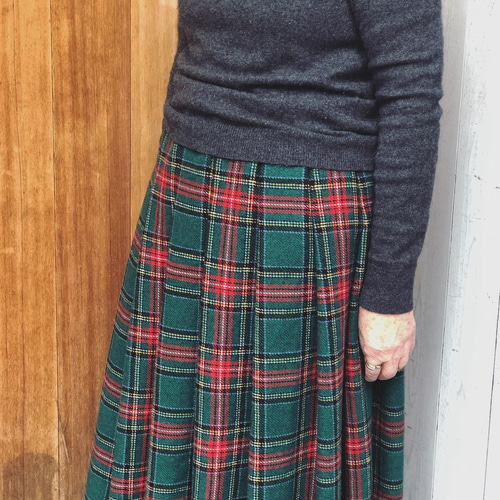 prit 麻100%茶✖️緑チェックロングスカート 楽天市場】prit チェック スカートの通販