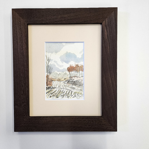【真作】絵画　水沢春和　水彩6号　秋湯の一軒宿　秋の彩り　四季の詩情　V31 真作】絵画 水沢春和 水彩6号 秋湯の一軒宿 秋の彩り 四季の詩情