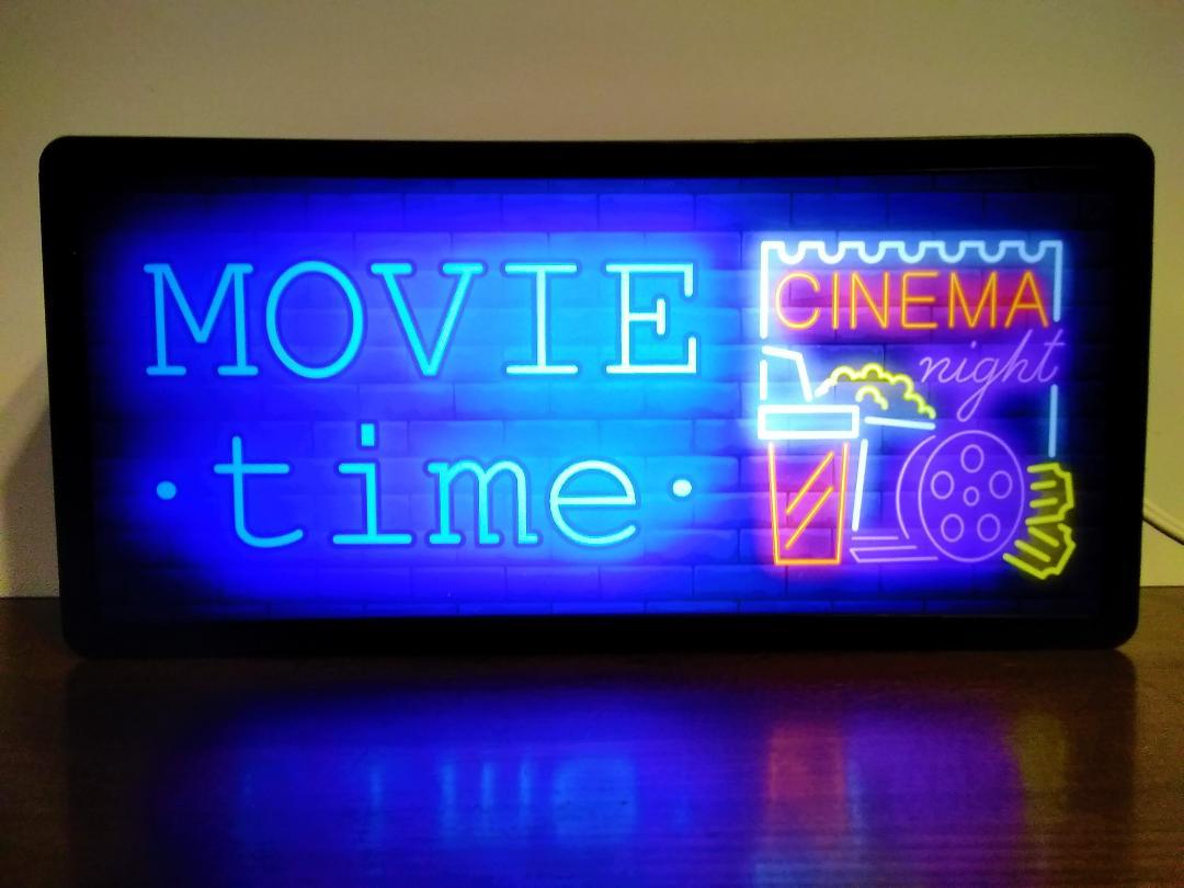 映画 シネマ ムービー DVD ホームシアター MOVIE 2 サイン 看板 置物 雑貨 LED2wayライトBOX