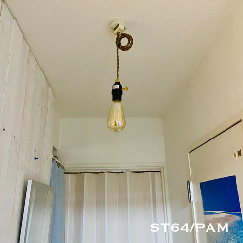 ペンダントライト ST64/PAM 天井照明 エジソンランプ型 LED電球