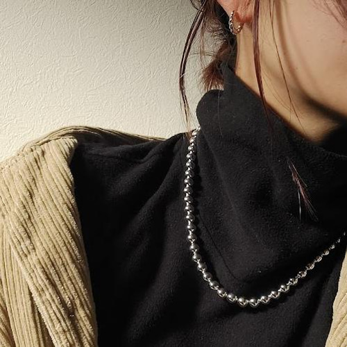 トレンド☆シルバー925 ボールチェーンネックレス RN057 ネックレス