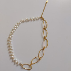 freshwater pearls × bigchain necklace RN041 10枚目の画像