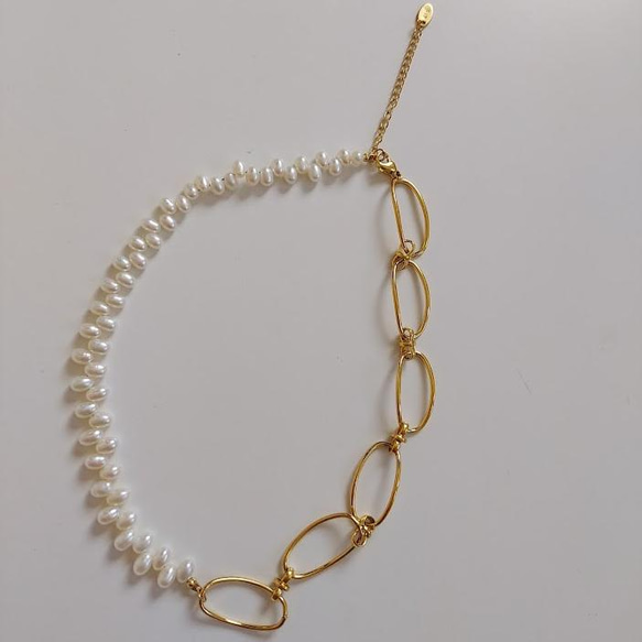 freshwater pearls × bigchain necklace RN041 10枚目の画像