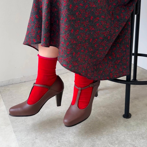 ☆ 美品 フットプリンツ Tストラップ レザー ( 24.5㎝ ) ブラウン