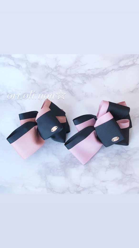 どちらかコメントお願いします！ハンドメイド♡チェックリボンポニー