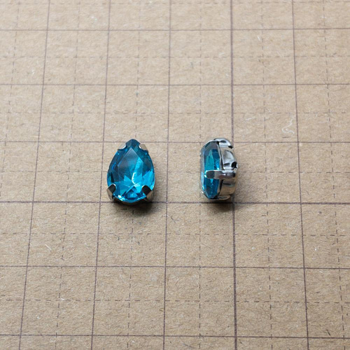 20個入り＊ ガラス ラインストーン 台座付 ビジュー 10x7x5mm ディープ