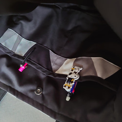 ꕤ受注製作ꕤ　モダンシェイク×ブラック　サイドポケット　肩掛けトートバッグ 6枚目の画像
