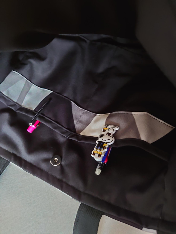 ꕤ受注製作ꕤ　モダンシェイク×ブラック　サイドポケット　肩掛けトートバッグ 6枚目の画像