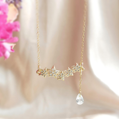星屑降る夜〜【k14gf ジュエリー3点セット】ネックレス イヤリング 雪