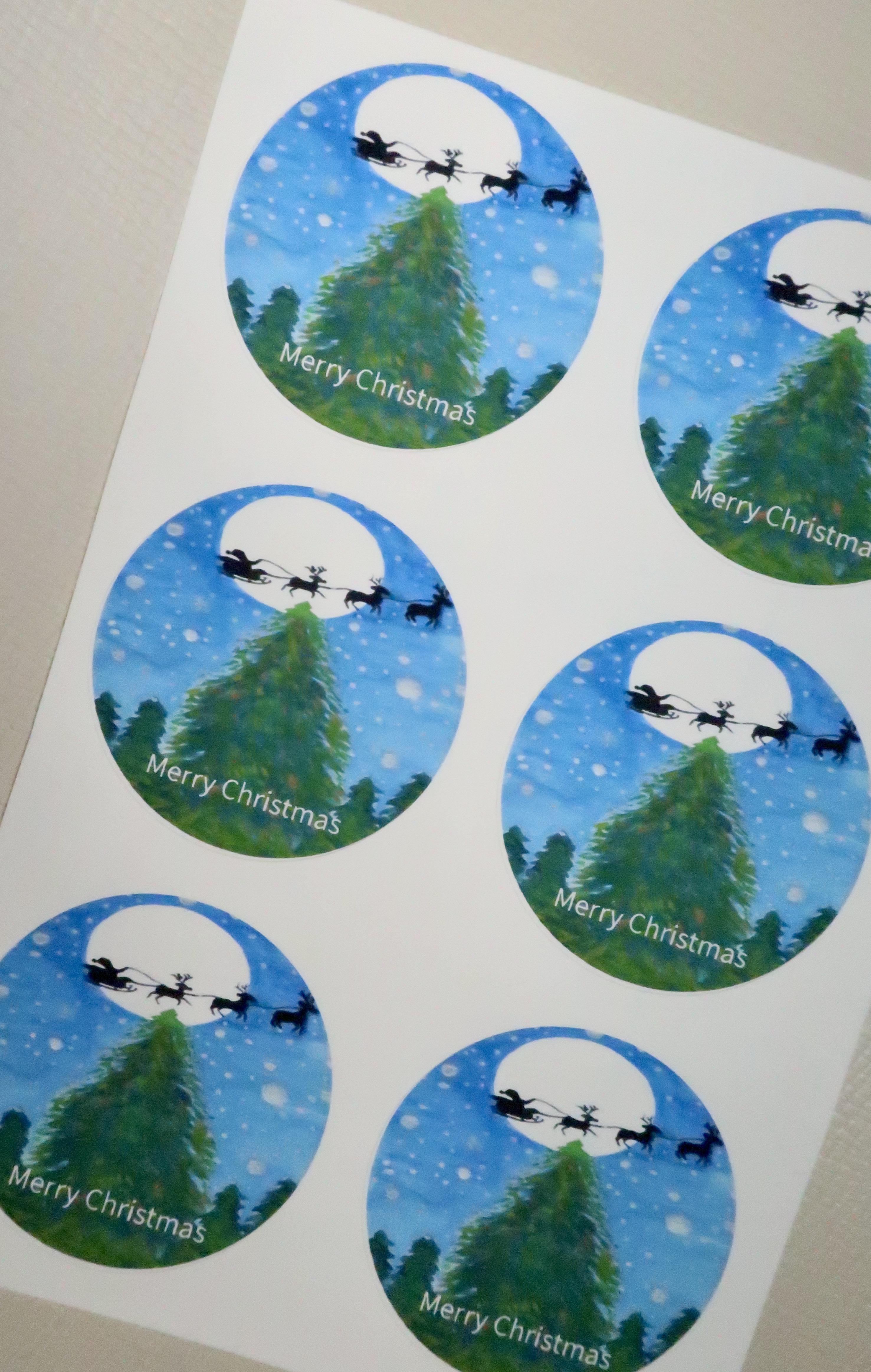ふたり。クリスマスber】シーグラスアート イラスト 水彩画 原画