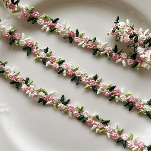 1m 可愛い 花 フラワー ケミカルレース ブレード BK211226